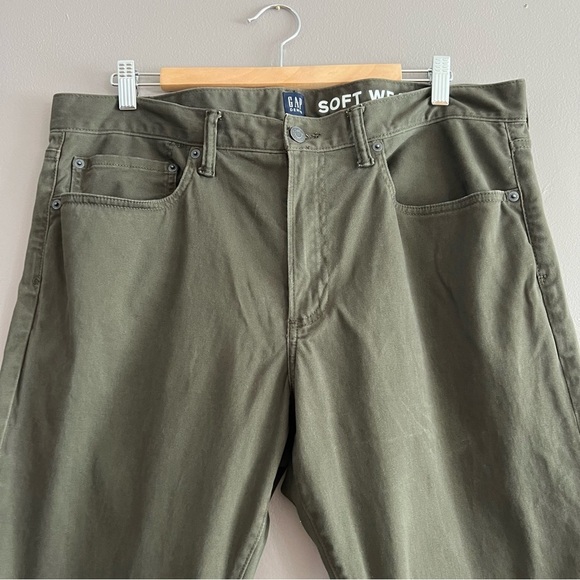 Gap Men's Slim Fit Soft Wear Stretch 5 Pocket Olive Green 36x32 - Picture 5 of 15